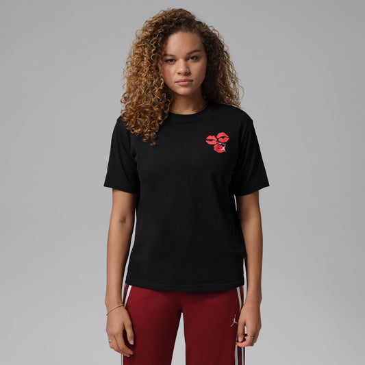Womens Jordan Lips Graphic T-Shirt - Black/White