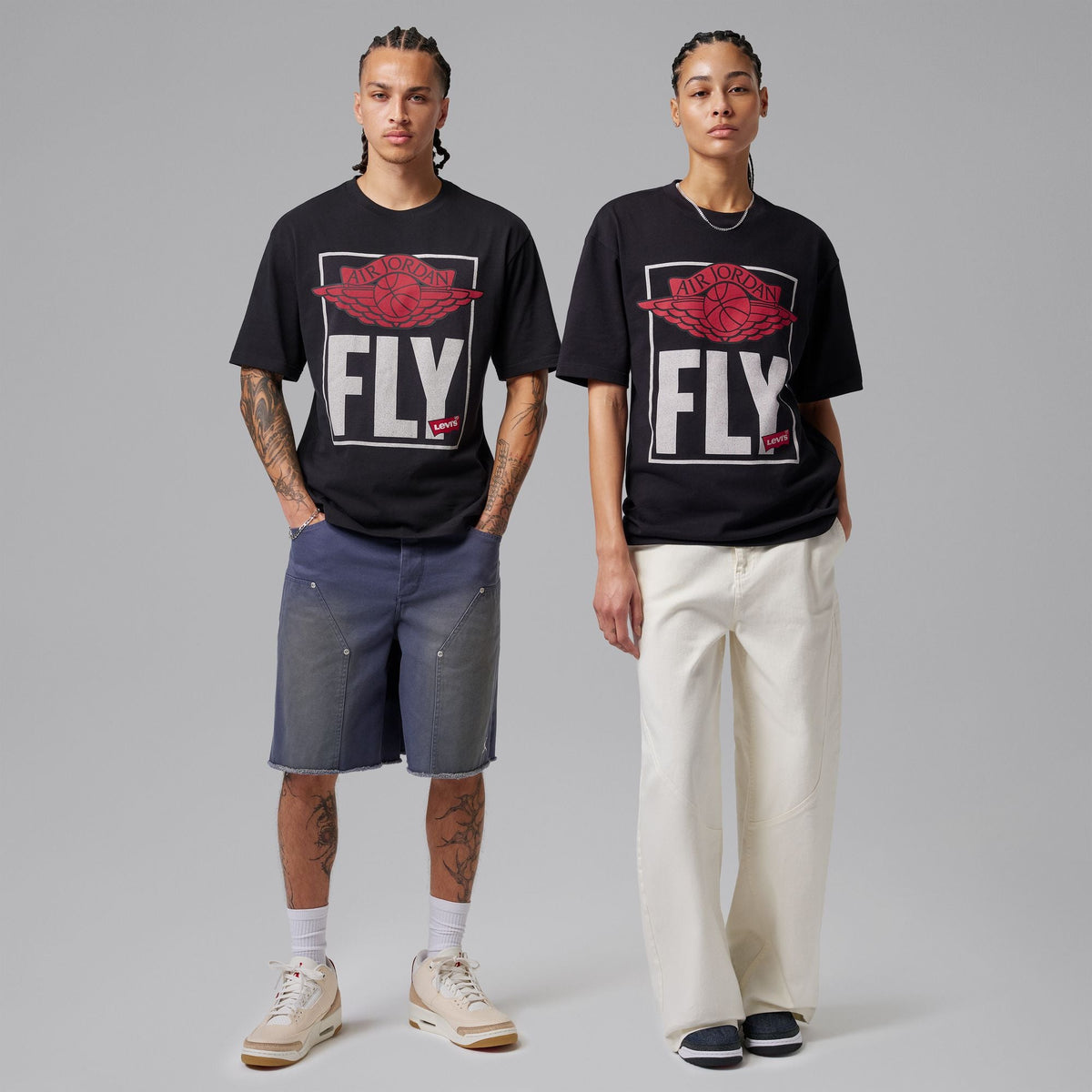 Unisex Jordan x Levi's Fly Short-Sleeve T-Shirt - Black