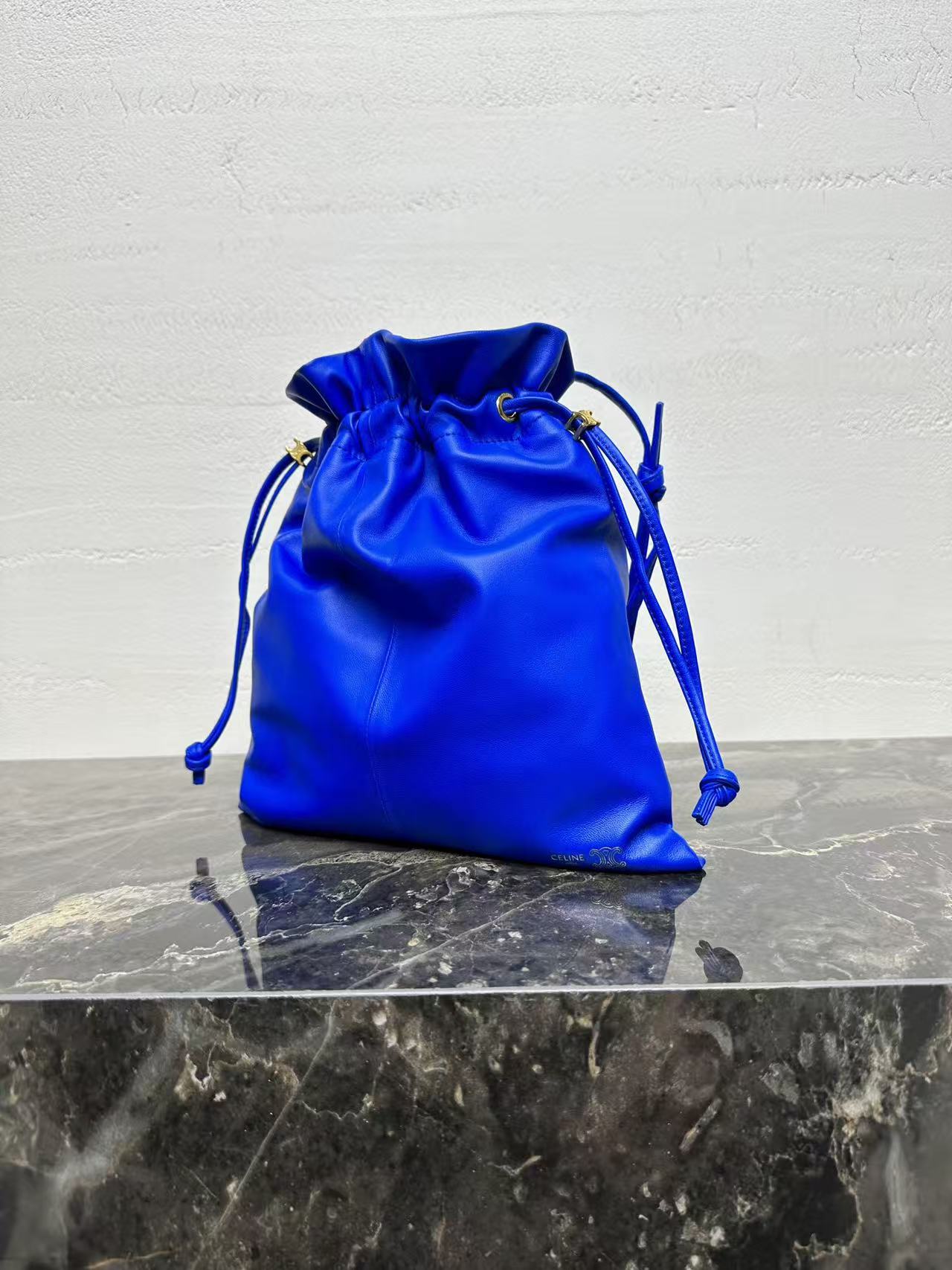 Celine Small Crystal Pouch Ultra Blue Lambskin
