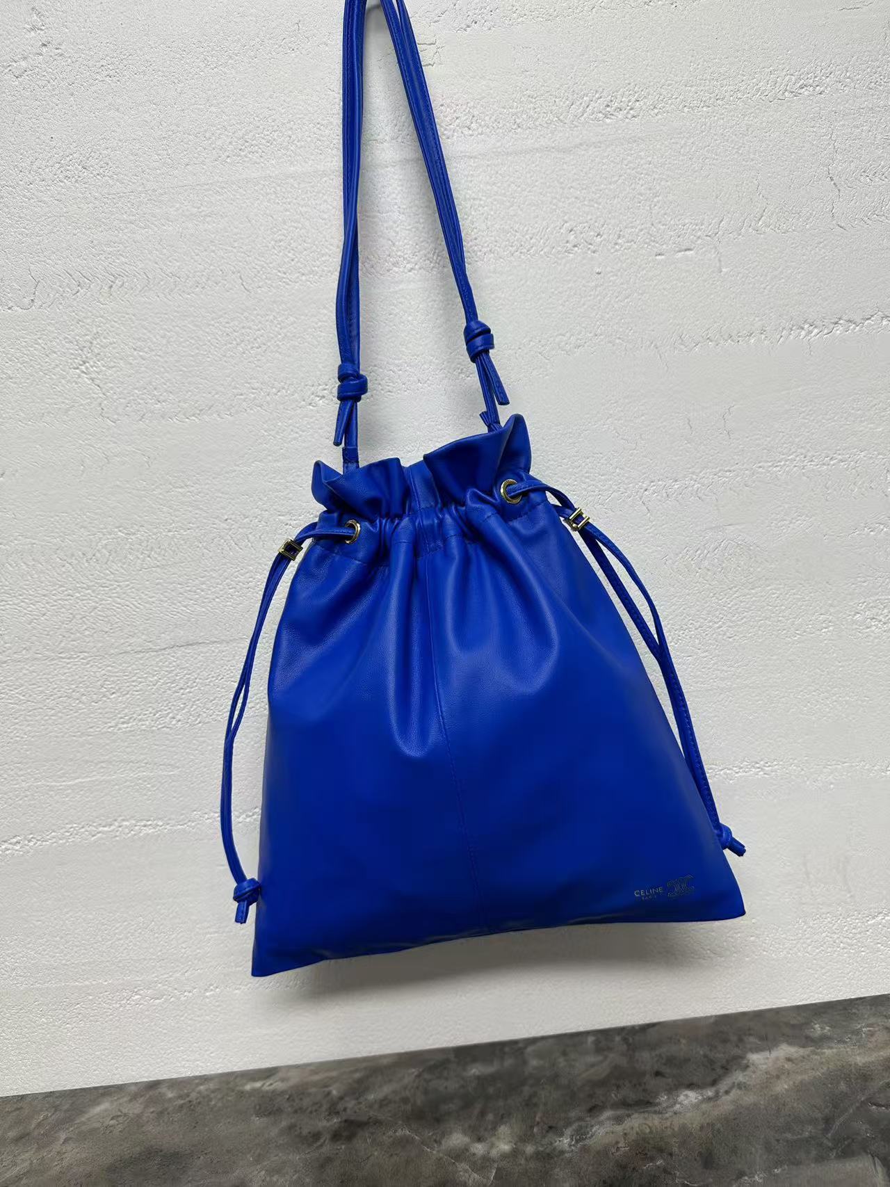 Celine Small Crystal Pouch Ultra Blue Lambskin