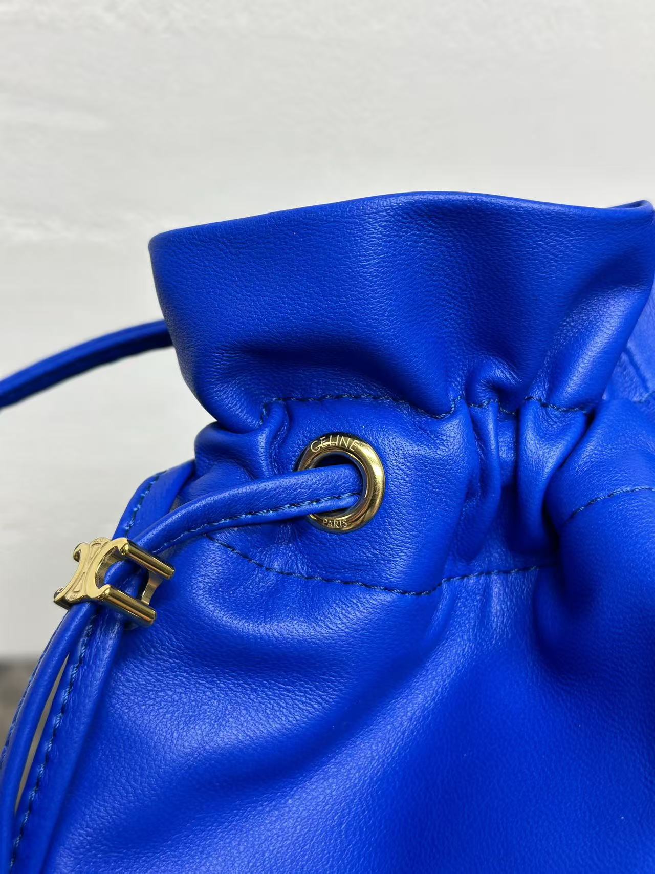 Celine Small Crystal Pouch Ultra Blue Lambskin