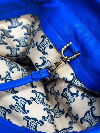 Celine Small Crystal Pouch Ultra Blue Lambskin