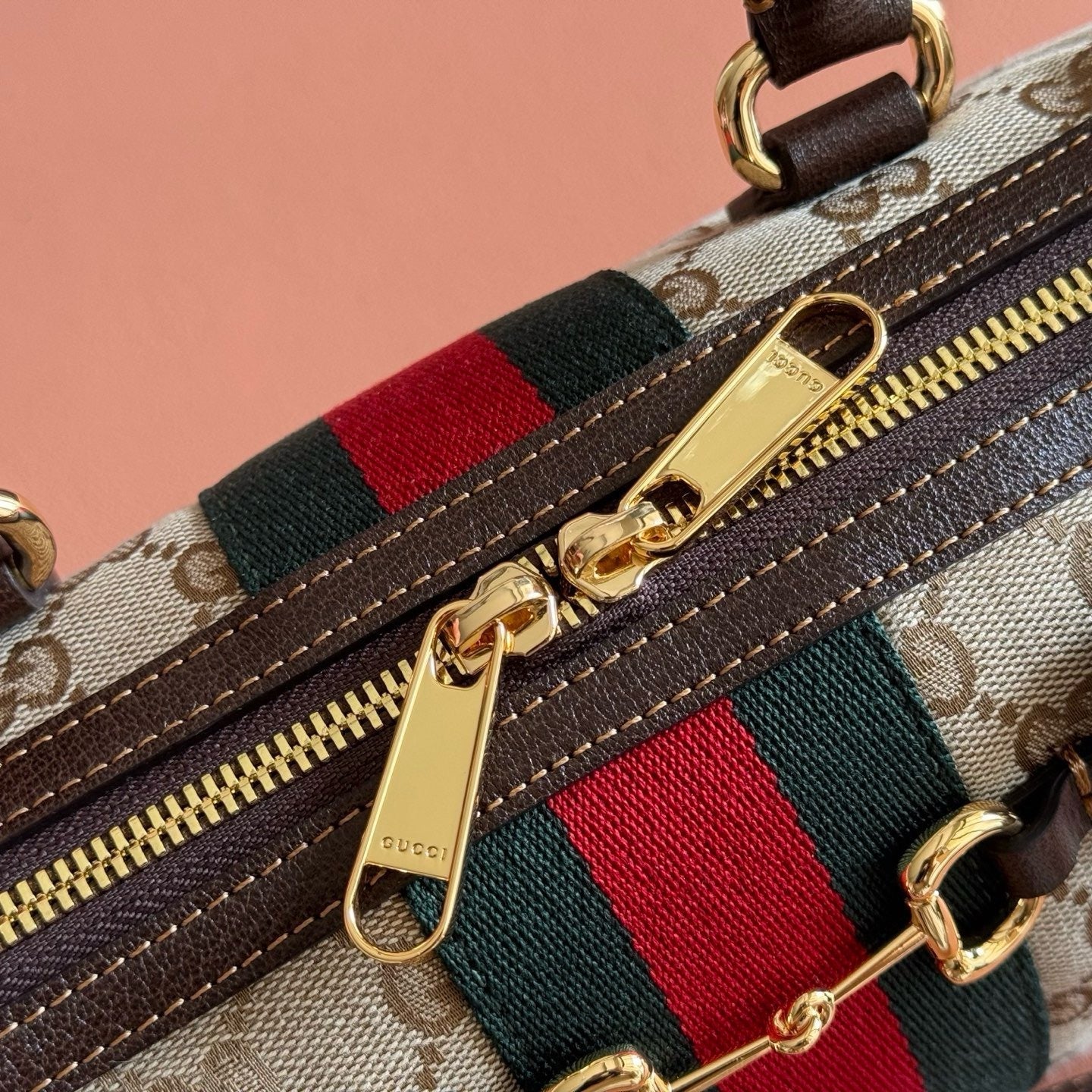 Gucci 2026 Borsetto Boston Bag Beige Brown Canvas Leather