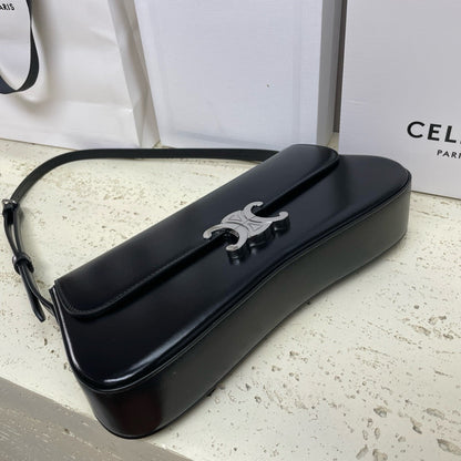 Celine LOLA 28cm Medium Black Glossy Calfskin