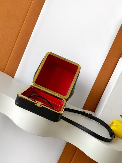 Celine Cube In Black Supple Calfskin