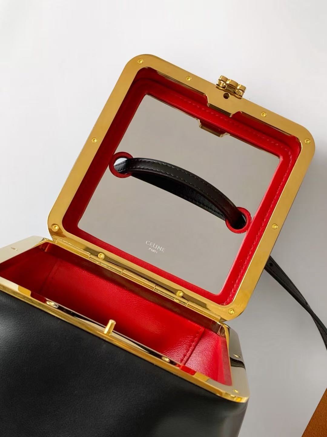 Celine Cube In Black Supple Calfskin