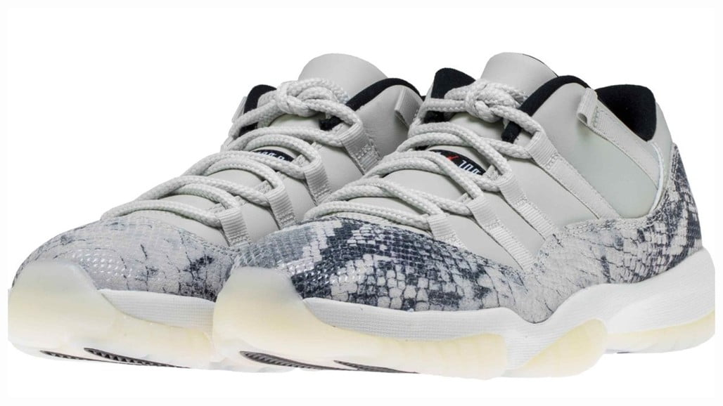 Air Jordan 11 Retro Low Light Bone Snakeskin Sneakers - Limited Edition