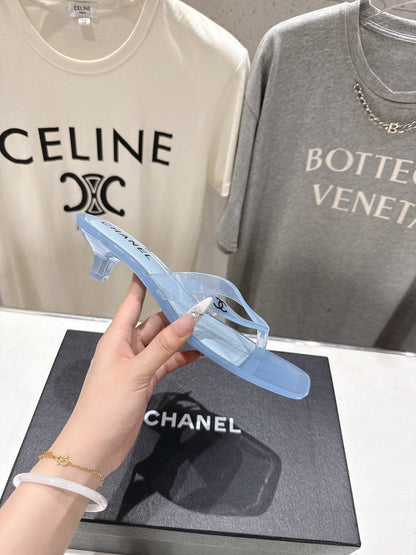 Chanel 2026 Transparent Sole Flip-Flops Beach Sandal 713048