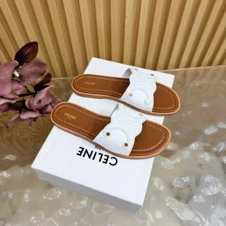 Celine 26 Triomphe Slide Sandals Leather 749443