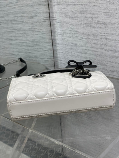 Dior 2026 Bow Lady D-Joy Black mix White Cannage Lambskin 286573