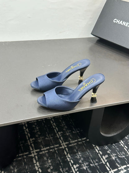 Chanel 2026 Peep-Toe Kitten Heels Leather Sheepskin 832569