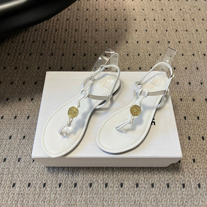 Celine 26ss Penny Thong Flat Sandals Goatskin Leather
