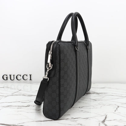 Gucci 2026 Mega Web Trademark Briefcase 38cm Canvas Leather