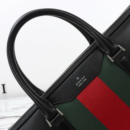 Gucci 2026 Mega Web Trademark Briefcase 38cm Canvas Leather