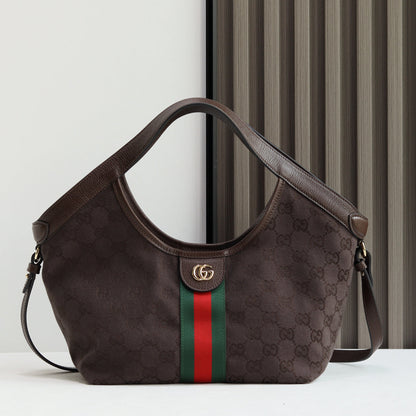 Gucci 2026 Giglio Shoulder Bag 25cm Canvas Calfskin