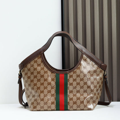 Gucci 2026 Giglio Shoulder Bag 25cm Canvas Calfskin