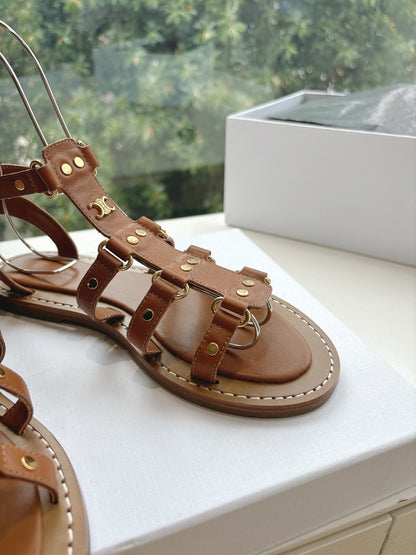 CL Lympia Gladiator Sandal In Tan Calfskin 319899
