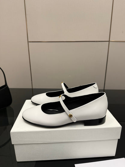 Celine City Mary-Jane White Lambskin 725640