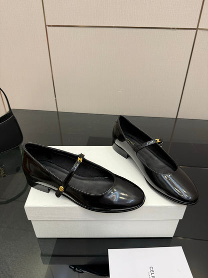 Celine City Mary-Jane Black Lambskin 725641