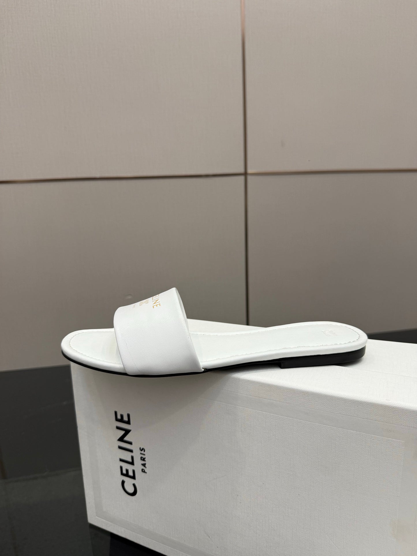 Celine Coast Mule White Calfskin 725653