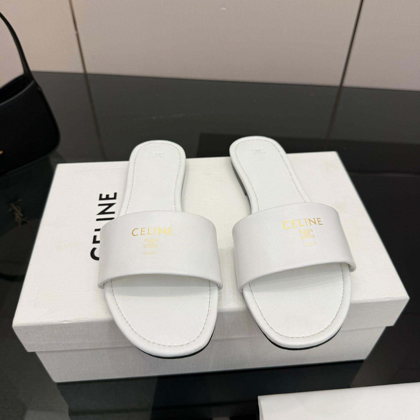 Celine Coast Mule White Calfskin 725653
