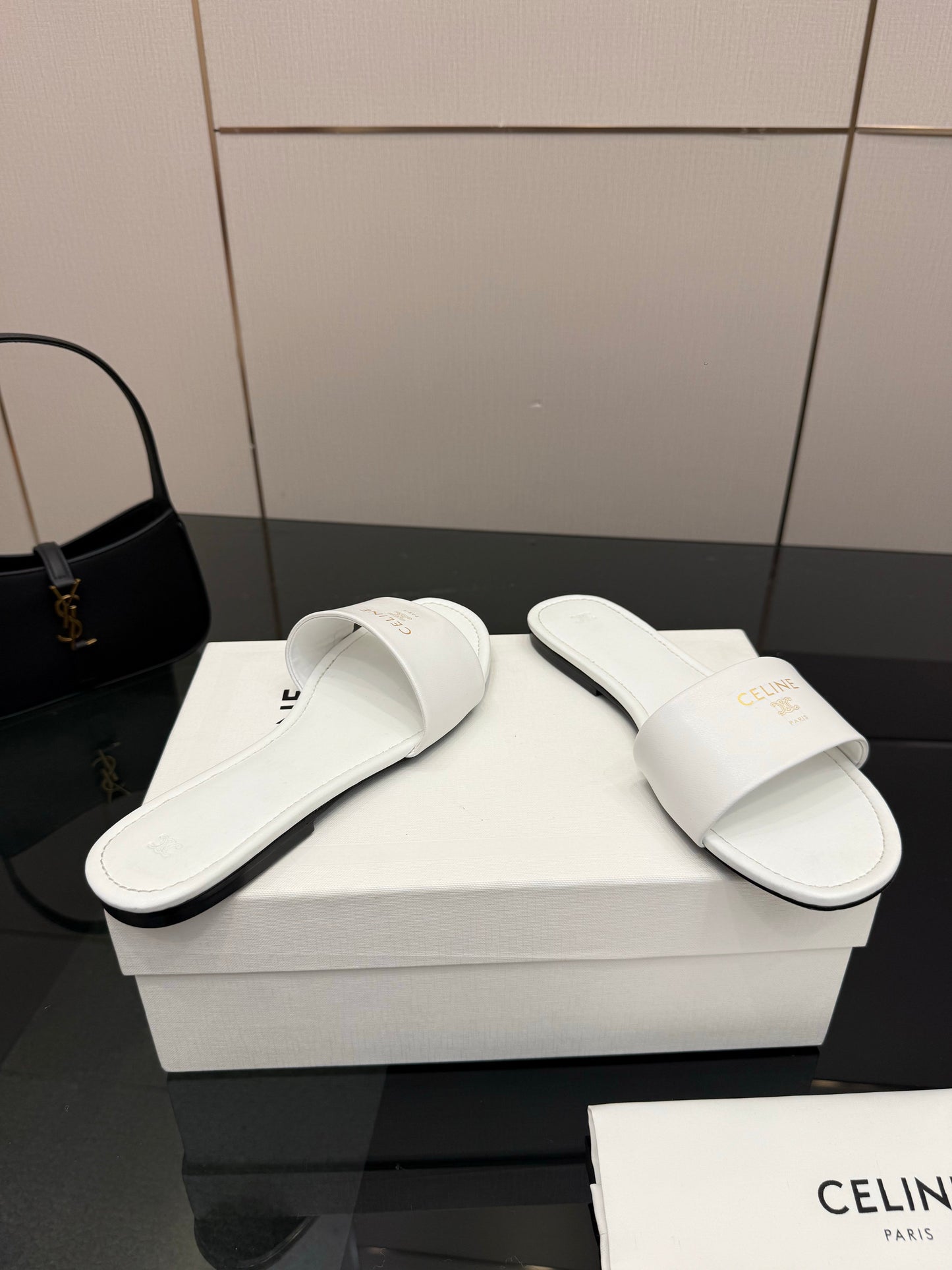 Celine Coast Mule White Calfskin 725653