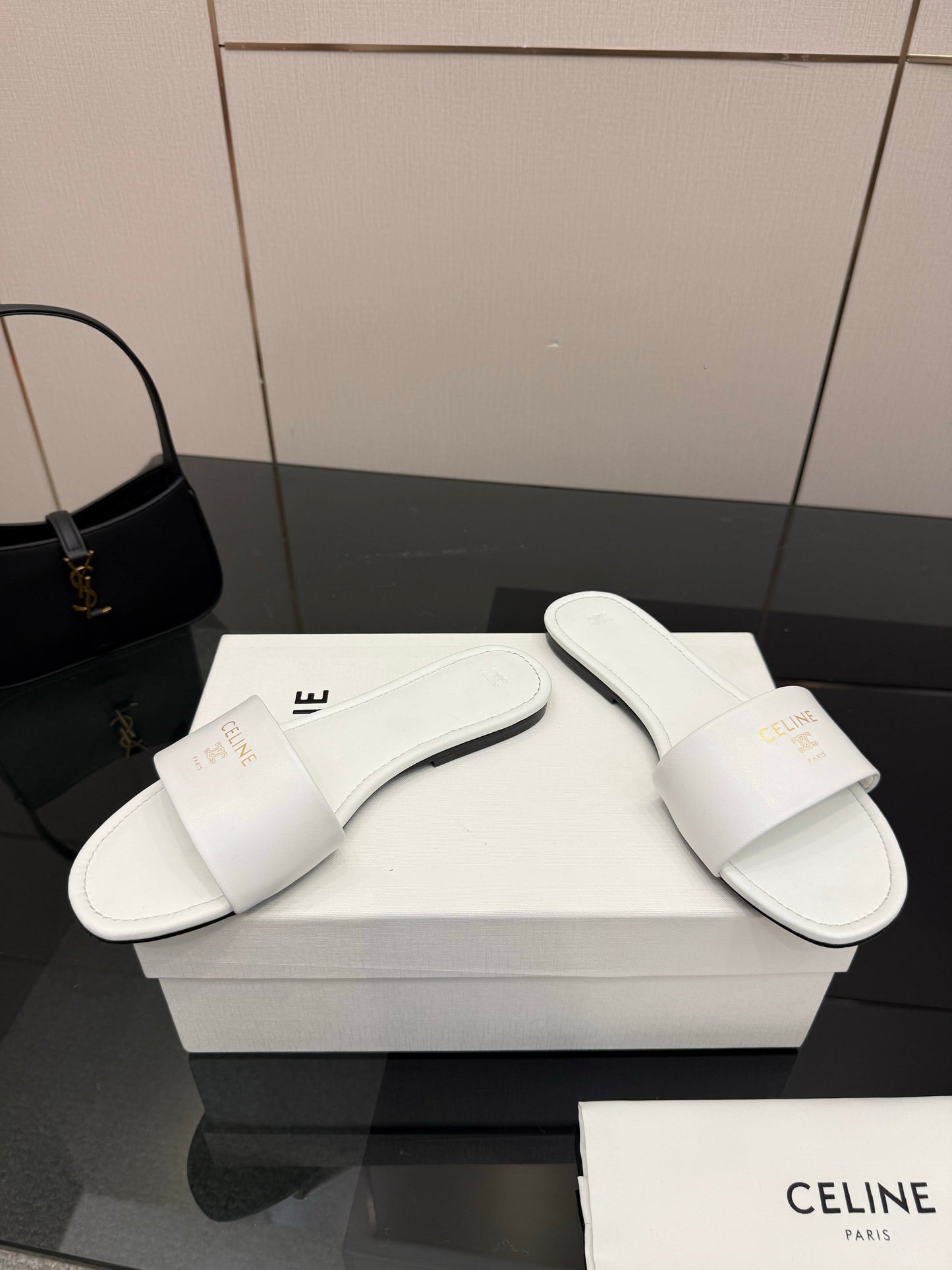 Celine Coast Mule White Calfskin 725653