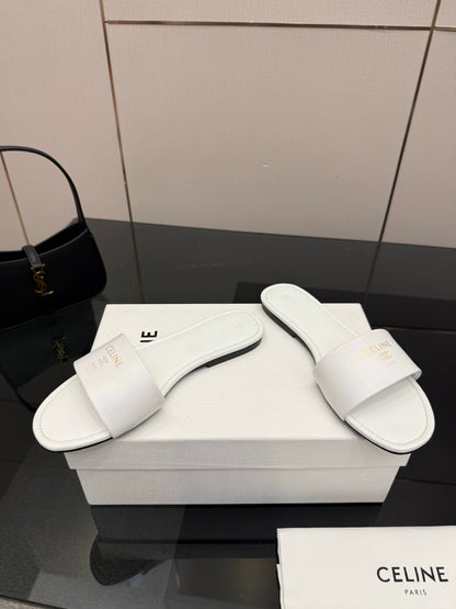 Celine Coast Mule White Calfskin 725653