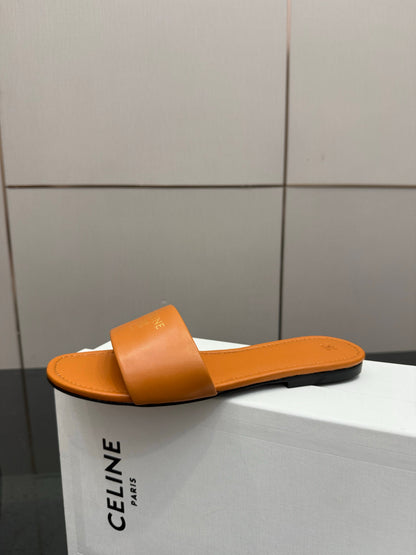 Celine Coast Mule Orange Calfskin 725654