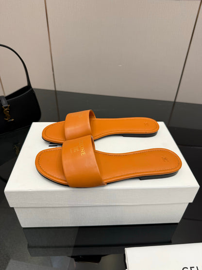Celine Coast Mule Orange Calfskin 725654
