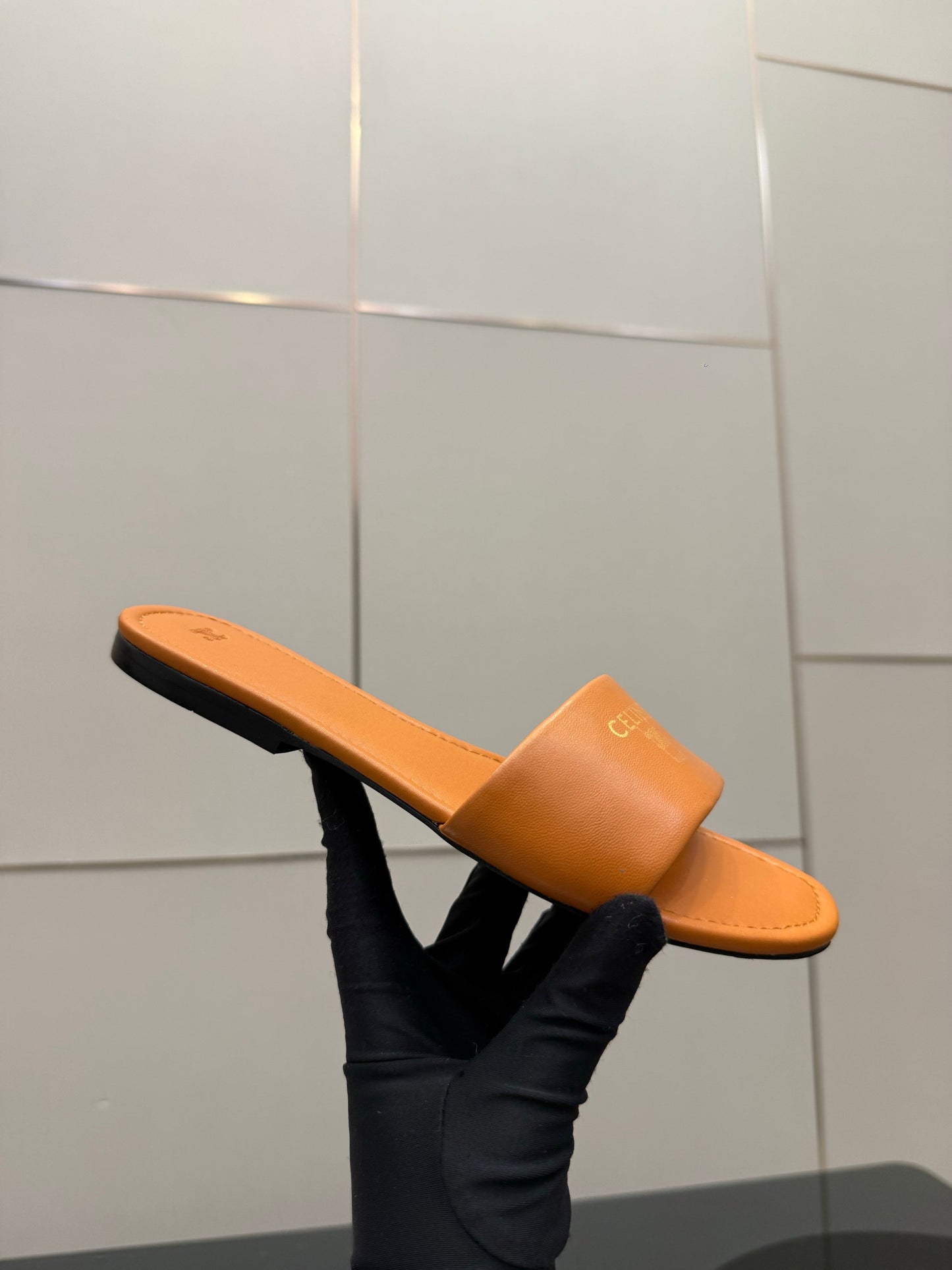 Celine Coast Mule Orange Calfskin 725654