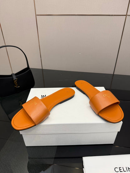 Celine Coast Mule Orange Calfskin 725654