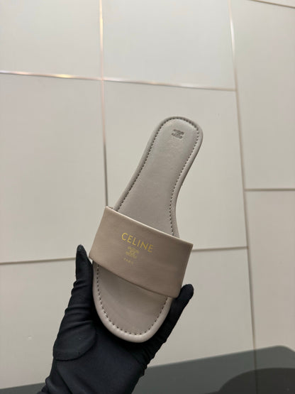 Celine Coast Mule Taupe Calfskin 725655