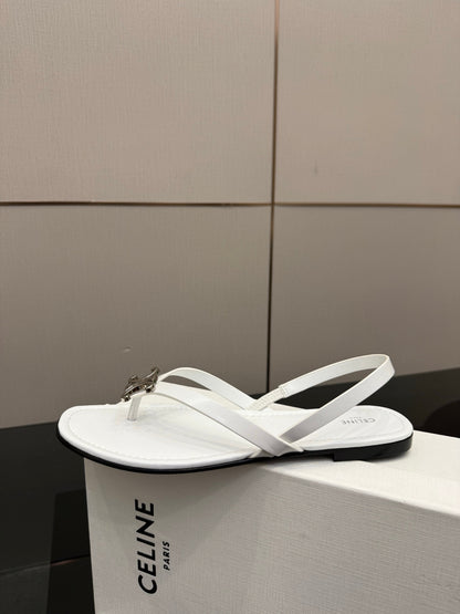 Celine Biki Sandal White Calfskin 725673