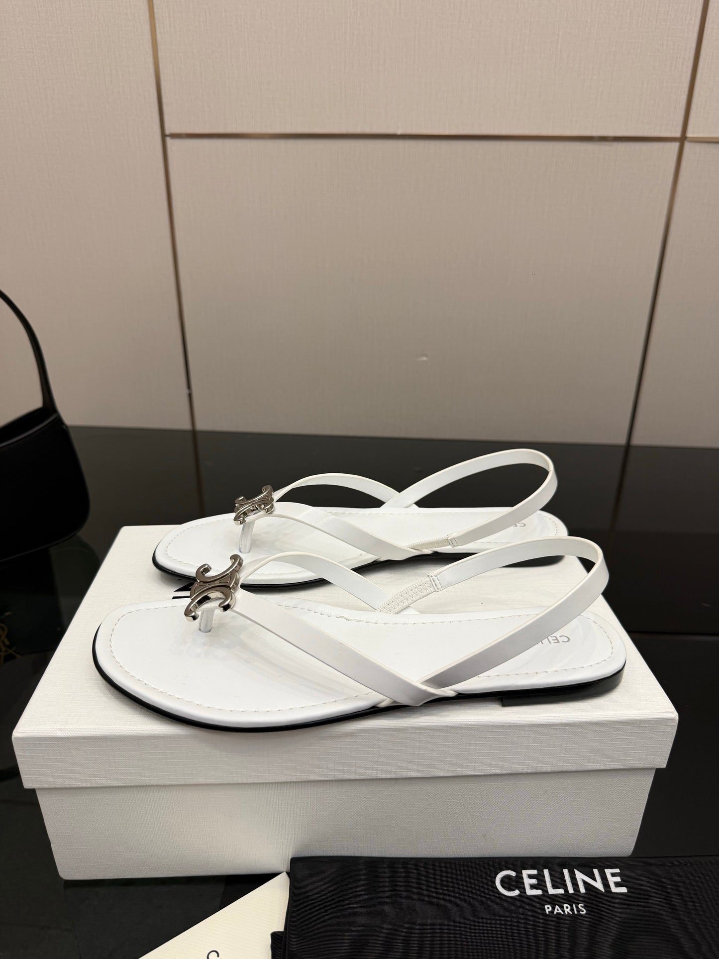 Celine Biki Sandal White Calfskin 725673