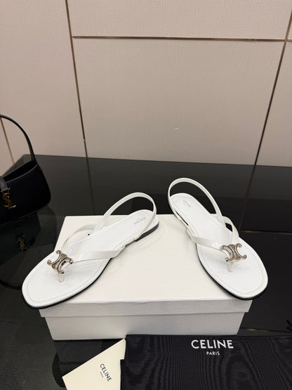 Celine Biki Sandal White Calfskin 725673