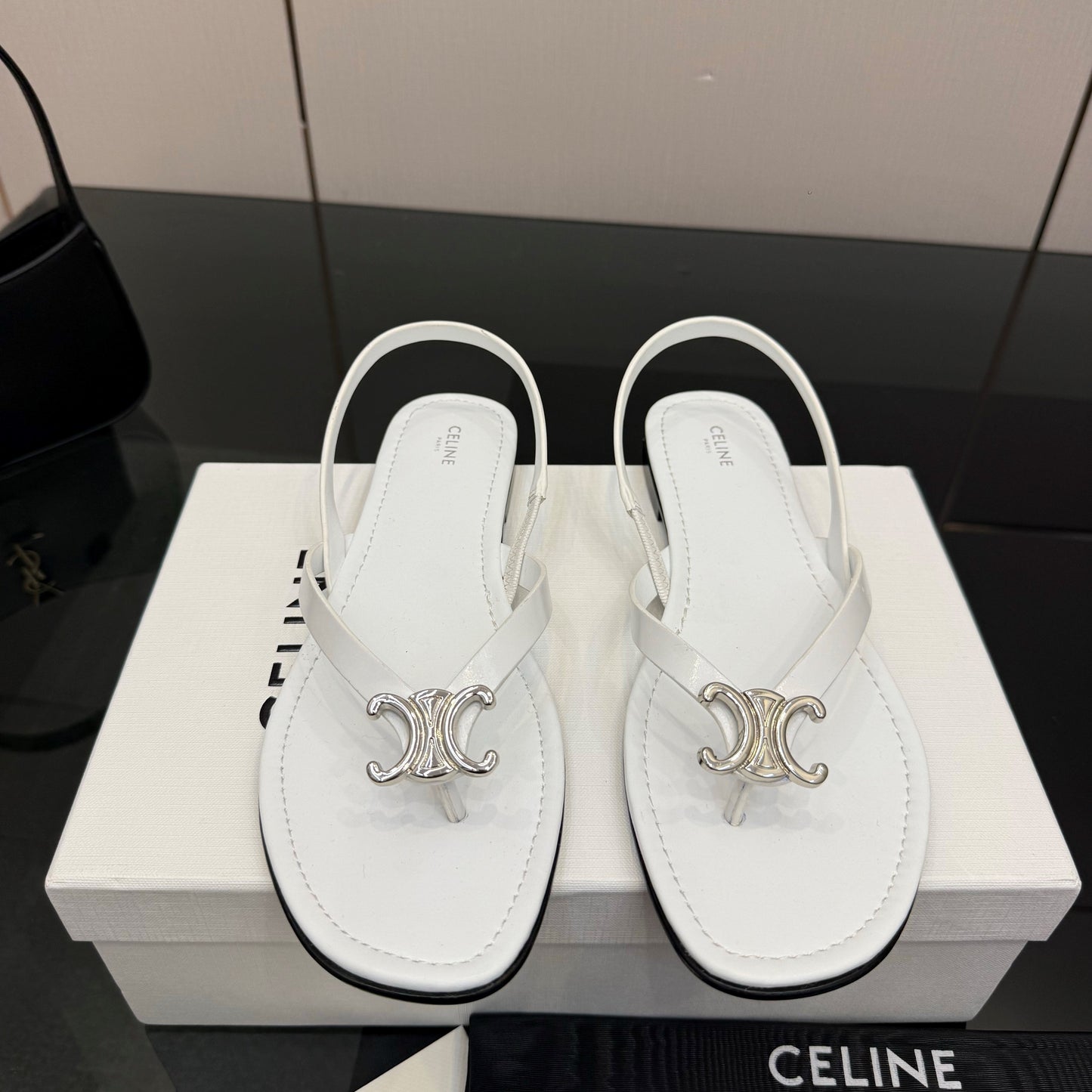 Celine Biki Sandal White Calfskin 725673