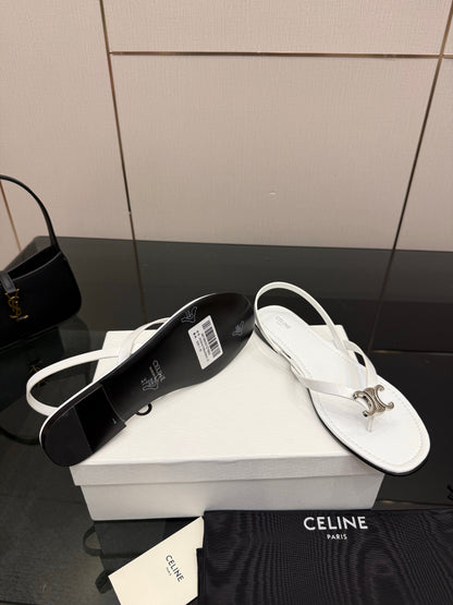 Celine Biki Sandal White Calfskin 725673
