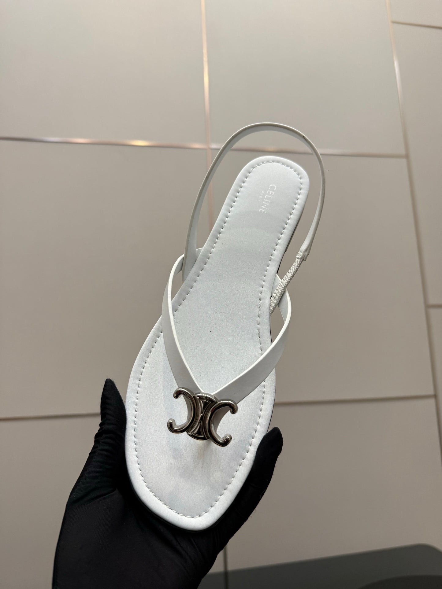 Celine Biki Sandal White Calfskin 725673