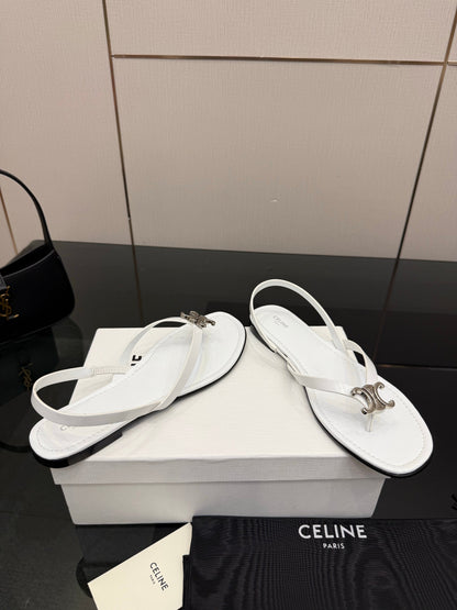 Celine Biki Sandal White Calfskin 725673