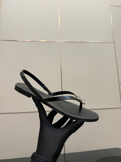 Celine Biki Sandal Black Calfskin 725675