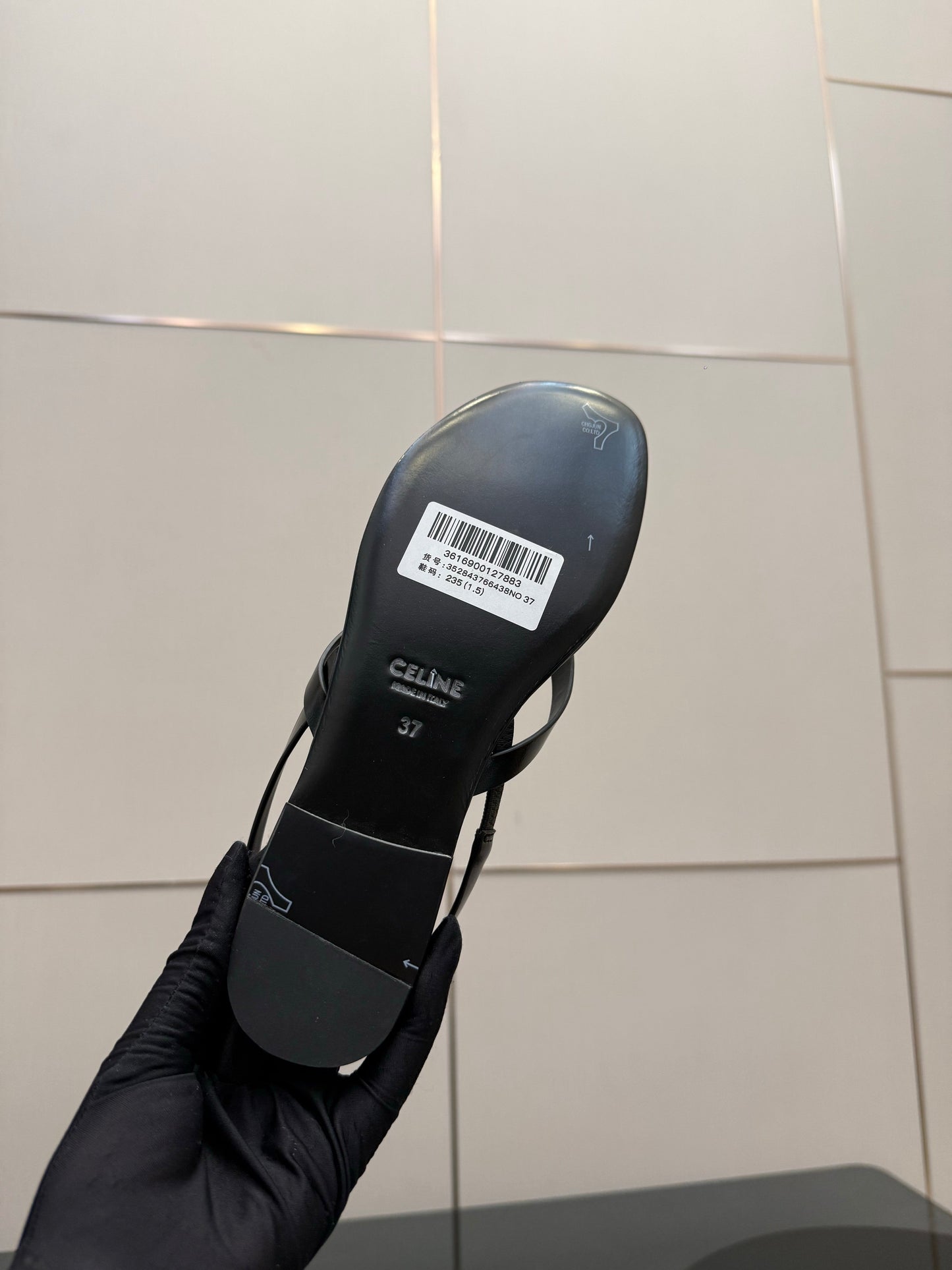 Celine Biki Sandal Black Calfskin 725675