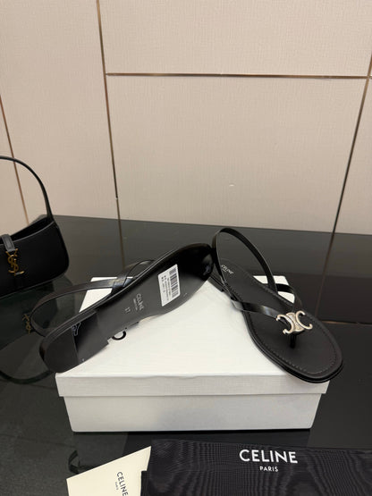 Celine Biki Sandal Black Calfskin 725675