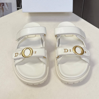 Dior 2026 Velcro Slip-on Sandal White Leather 716902