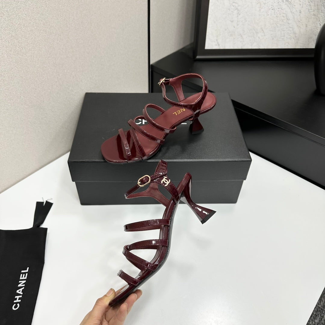 CC 26s High Heel Sandals 65 Burgundy Patent Leather 626288