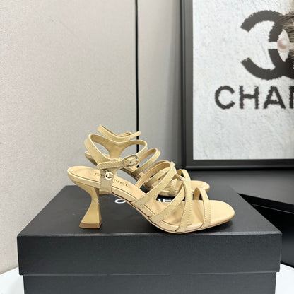 CC 26s High Heel Sandals 65 Beige Patent Leather 626289