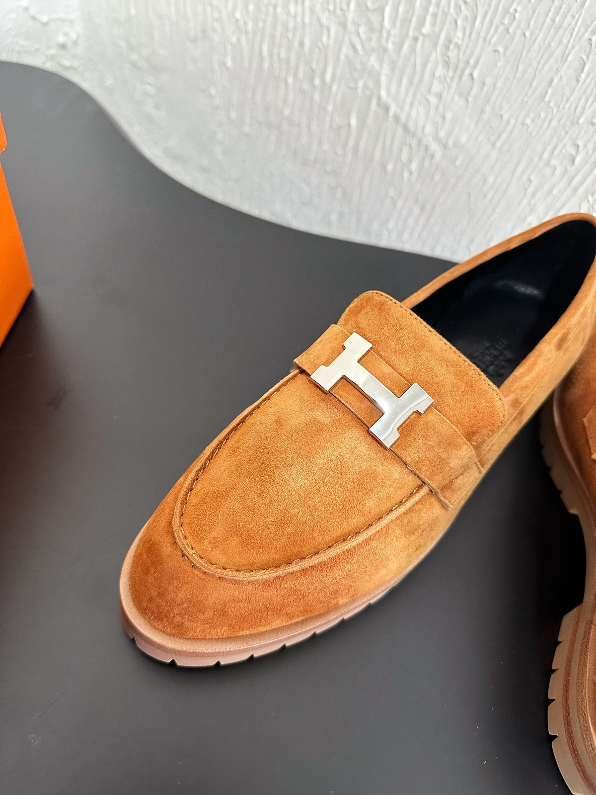 HM Faubourg Loafer 30mm Light Orange Suede 960939