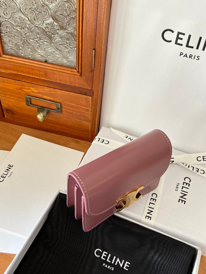 TRIOMPHE Business Card Holder Pink Cowhide GHW