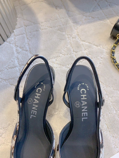 Chanel 2026 Slingback White Brown Black Calfskin 556950