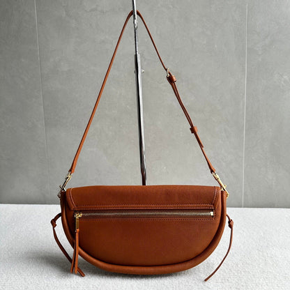 Celine Halfmoon Triomphe Small Bag 25cm Brown Lambskin